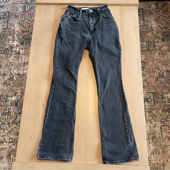 Abercrombie & Fitch Curve Love The 70s Vintage Flare Ultra High Rise Black Jeans - Picture 4 of 13